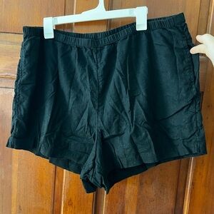 A New Day Black Linen Blend Shorts XXL | Women’s Pull-On Elastic Waist Summer